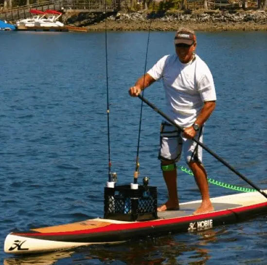 paddle board milk crate fishing rod holders 